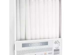 White Cone Candle Set 40 pcs.