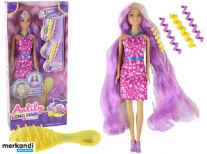 Anlily Doll ilgų violetinių plaukų rinkinys
