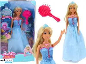 Anlily Puppe Meerjungfrau Prinzessin Blaues Kleid Pinsel