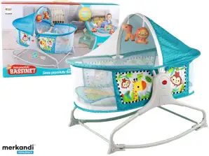 Multifunctioneel Kinderbedje Rocker 2in1 Babymat Sounds Vibrations Blauw