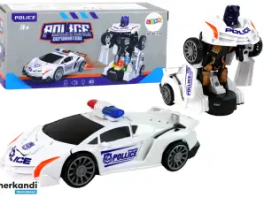 Bil Robot Politi Hvid 2-i-1 Transformation