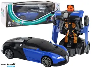 Auto Robot 2 in 1 Bugatti Blu Effetti Luminosi