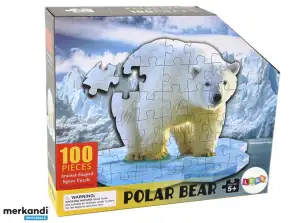 Puslespill 100 brikker isbjørnmotiv