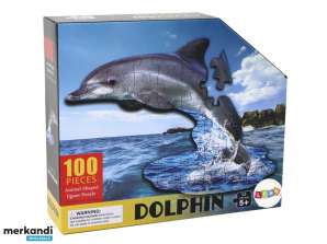 Puslespill 100 brikker Delfinmotiv Sjødyr