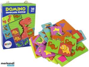 Logikspiel Puzzle Doppelseitiges Domino Dinosaurier 10cm x 5cm 28 El.