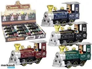 Locomotiva con motore a vapore, treno misto, suono, luce, alluminio
