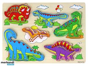 3D-puslespill i tre for barn Logikkspill Dinosaurer Puslespill 11 stk.