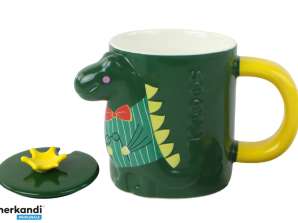 Groene Dinosaurus Mok met Deksel 400 ml