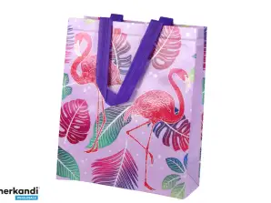 Flamingo Geschenktüte Lila 30,5cm x 24,5cm x 10cm