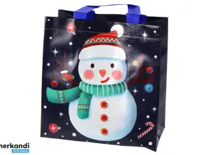 Dunkle Farbe Schneemann Thema Geschenktüte 23cm x 21,5cm x 11cm