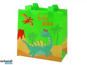 Sac cadeau dinosaure vert 23cm x 21.5cm x 11cm