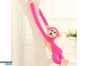 Mørk rosa plysj ape-maskot med lyd 80 cm