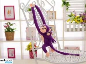 Mascota de peluche Mono con Bebé Morado 70 cm