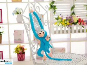 Mascota de peluche de mono con niño azul 90 cm