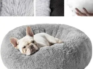 Grau flauschiges Hundebett 22759