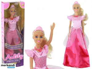 Baby Doll Anlily Prinzessin Langes blondes Haar Tiara Rosa Kleid