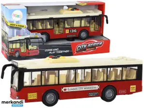 A batteria Bus Luci Suoni Rosso Urbano 1:16