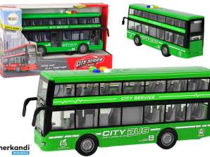 Luci dell'autobus a due piani a batteria Suoni Azionamento a frizione verde 1:16