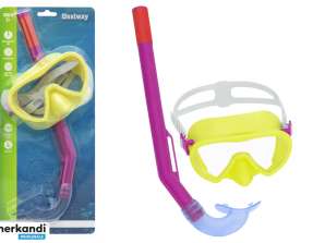Bestway 24036 Gelb-Rosa Tauchermaske mit Schnorchel