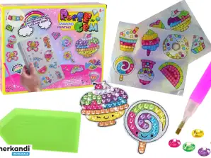 Juego de pegatinas de diamantes DIY: dulces y pegatinas de colores