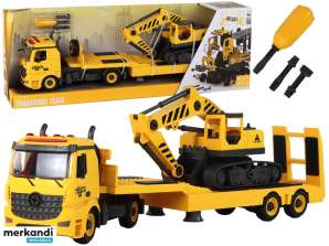 Raupenbagger Klappbarer Abschleppwagen Light Sound DIY Gelb