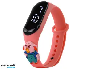 Piggy Touchscreen Uhr Hellrosa Bandanpassung