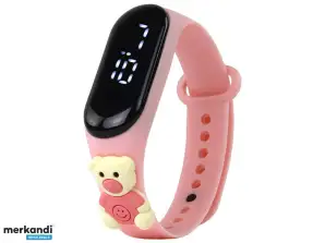 Touchscreen-Uhr Teddybär Rosa Bandanpassung