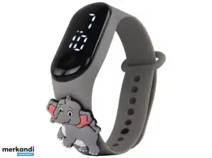 Touchscreen Uhr Elefant grau Armbandverstellung