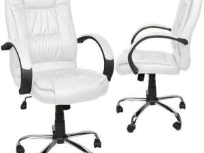 Office chair eco leather white Malatec 23240