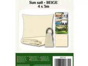 Sunshade Sail 4x3m Beige Gardlov 23144