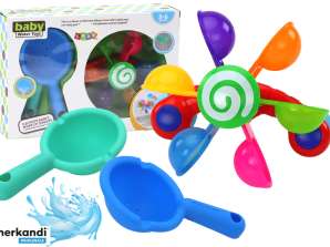 Giocattolo da bagno girevole ciotole colorate due cucchiai