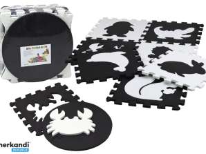 Soft Puzzle Mat Contrasting Educational EVA Foam Black & White 19 pcs.
