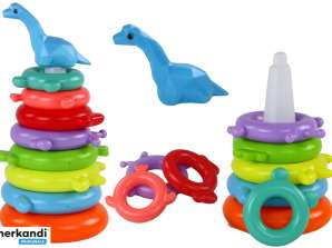 Pyramide Giraffe Puzzle 8 Kreise Bunt 29cm x 14cm x 14cm