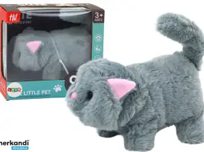 Peluche gattino interattivo passeggiate con gli animali miagola grigio