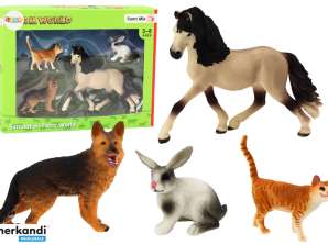 Haustier Figur Set Pferd Hund Kaninchen Katze 4-teilig