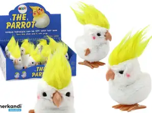 Jumping Parrot Wind-Up peluche giocattolo decorazione bianco