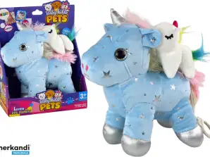 Eenhoorn pluche slaapliedje blauw met sterren set