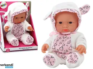 Kleine Puppe Baby Weiße Kleidung Mütze Schleife Ohren