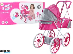 Dukkevogn Metallveske Store hjul rosa