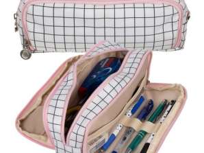 Triple Folding Pencil Case in Checkered Design Maaleo24514