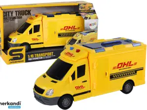 Transportfahrzeug 1:16 Mit Reibungsantrieb Öffnende Türen Licht Geräusche Gelb