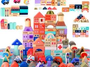 Blocs en bois 115 pcs ville 23519
