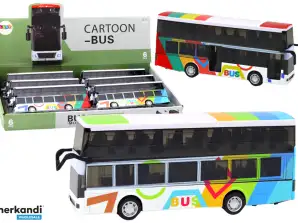 Doppeldeckerbus mit metallischem Antrieb farbenfrohe Lichter Geräusche