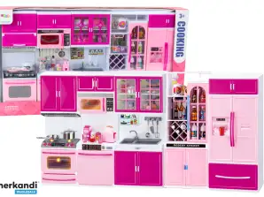 Set di Mobili da Cucina per Bambole Frigorifero Cucina Accessori Rosa