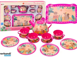 Juego de Café y Té con Tazas, Tetera, Bandeja Rosa Cafetería 15 piezas