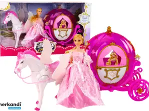 Carruagem Com Cavalo Princesa Rosa Pégaso Conjunto