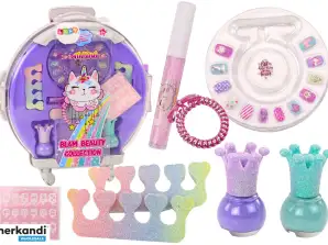 Kosmetik-Set in einem Nagel-Make-up-Koffer lila Koffer 9 Stk.