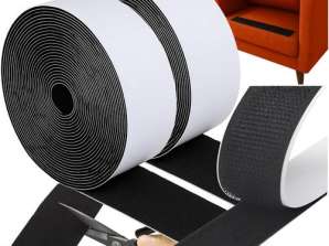 Ruban velcro autocollant 5mx5cm noir Ruhhy 25806