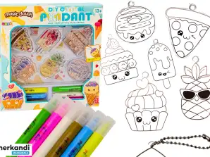 Set Creativo Vitral Colgantes DIY Cupcake Pizza Piña