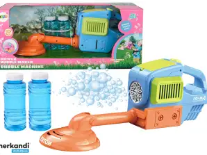 Bubble Machine Lawn Mower Trimmer Two Liquids Blue
